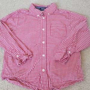 Gymboree red and white plaid button-down size 5/6